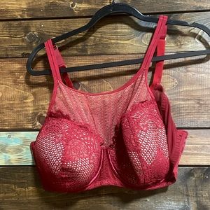 Cacique Red High-Neck Bra